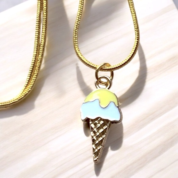 Alaska wild Rose designs Other - Ice Cream Gold White & Yellow Pendant Necklace
